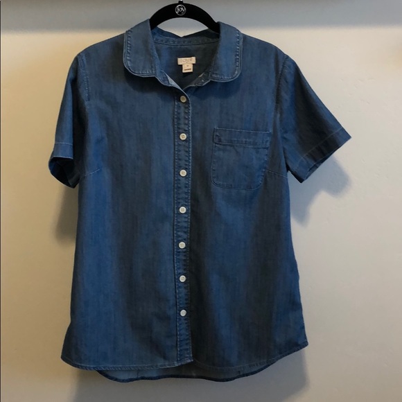 J. Crew Tops - J. Crew Short Sleeve Chambray Shirt J. Crew Tops - J. Crew Short Sleeve Chambray Shirt